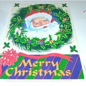 Vintage Merry Christmas Santa Window Cling 12x16 Inches By Paper Magic Group